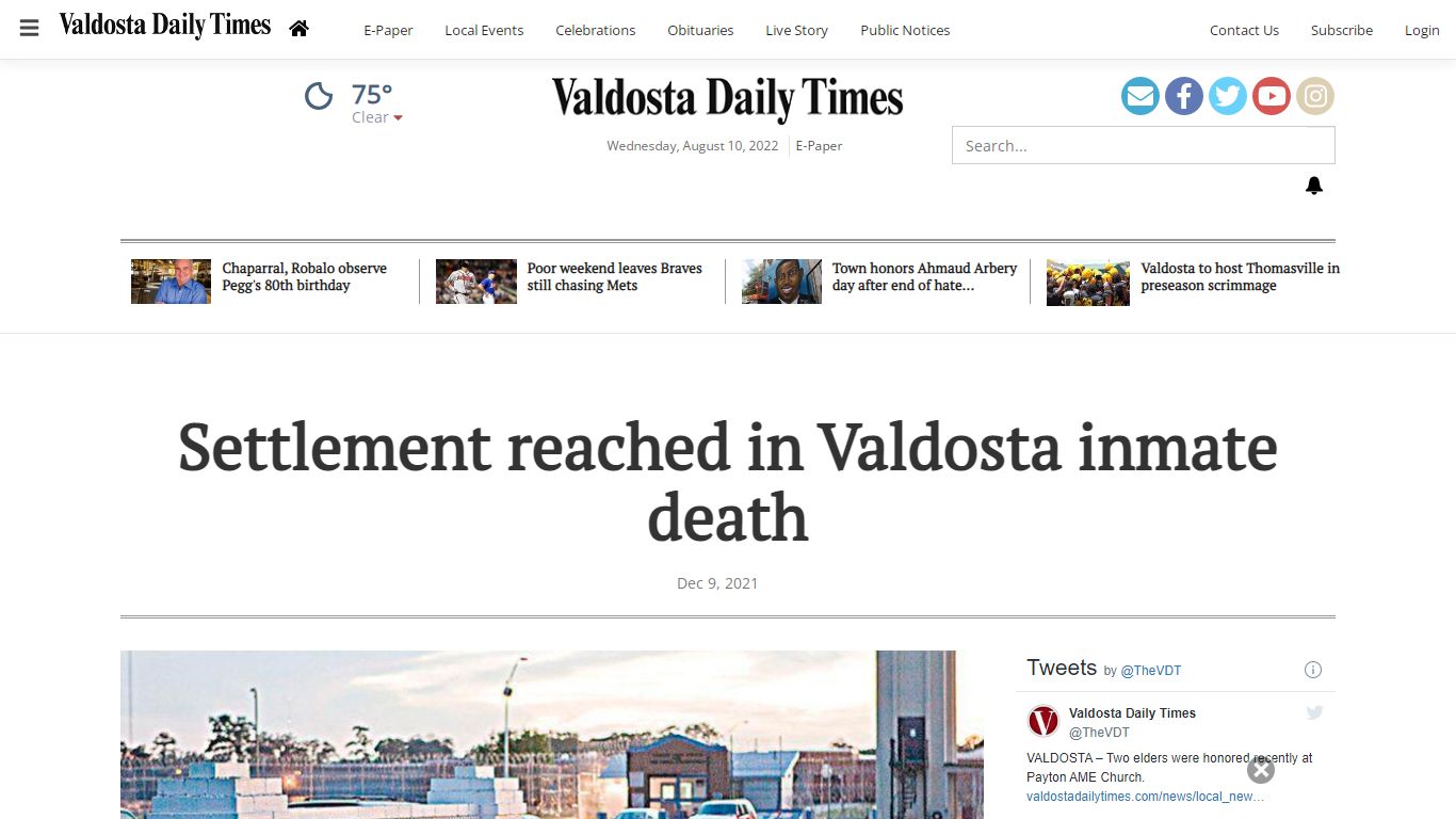 Settlement reached in Valdosta inmate death | Local News ...